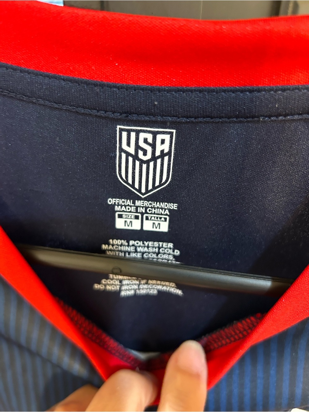 2023 USA Soccer Federation Tee - Navy with Red Trim. Size Medium - Picture 7 of 10